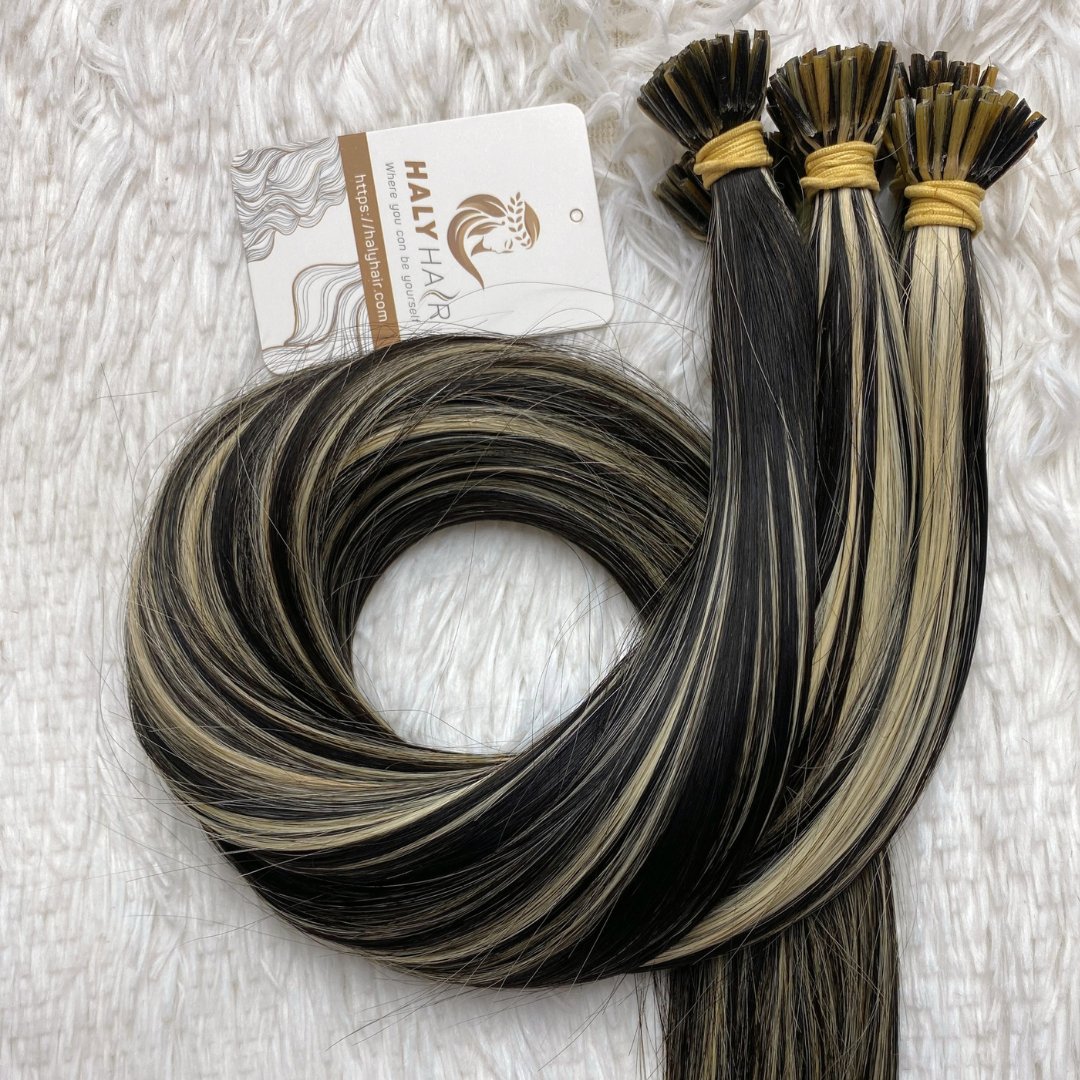 Keratin hair extensions piano color - HALY HAIR