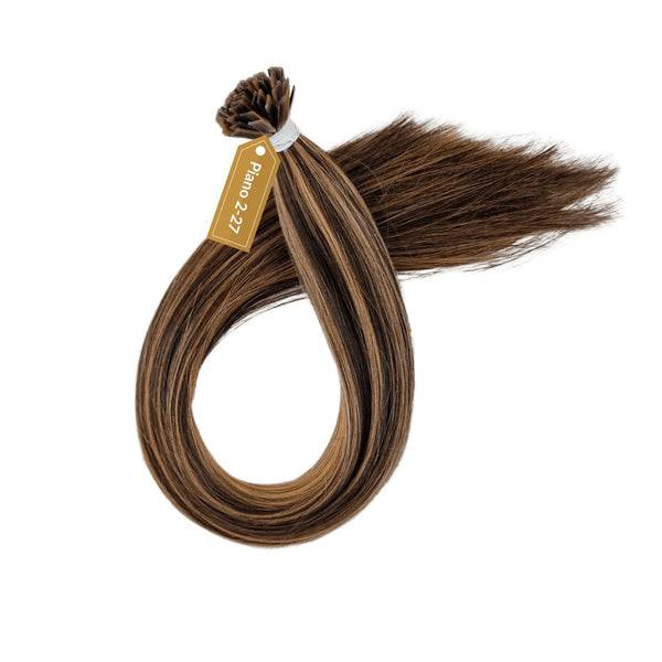 Keratin hair extensions piano color