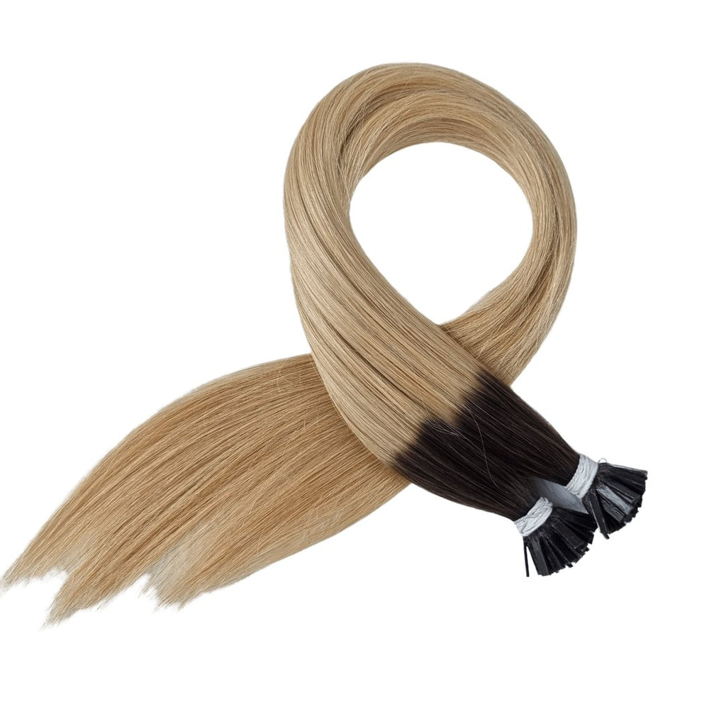 Keratin tip extensions ombre hair color - HALY HAIR