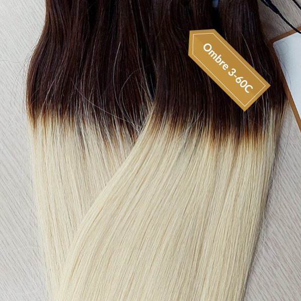 Keratin tip extensions ombre hair color - HALY HAIR