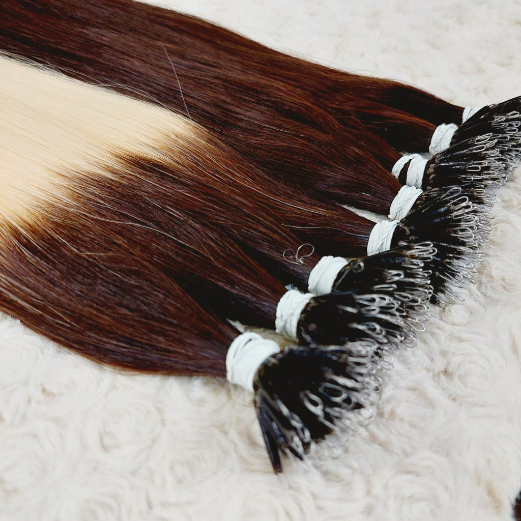 Keratin tip extensions ombre hair color - HALY HAIR