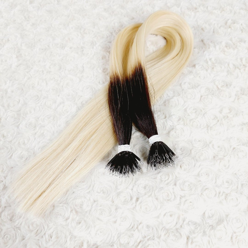 Keratin tip extensions ombre hair color - HALY HAIR