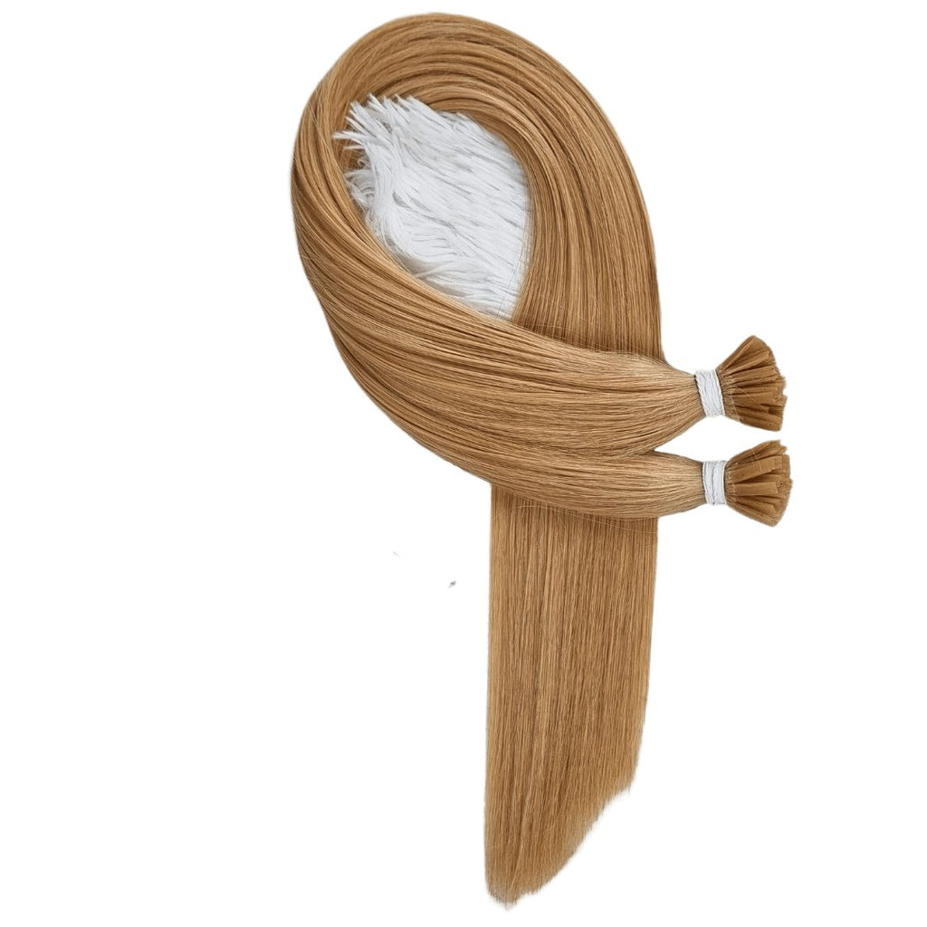 Keratin tip hair extensions medium blonde color - HALY HAIR