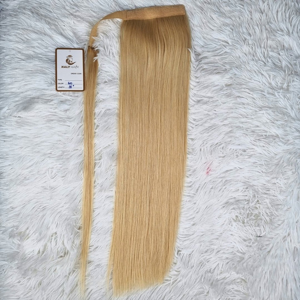 Light blonde ponytail hair extensions - HALY HAIR