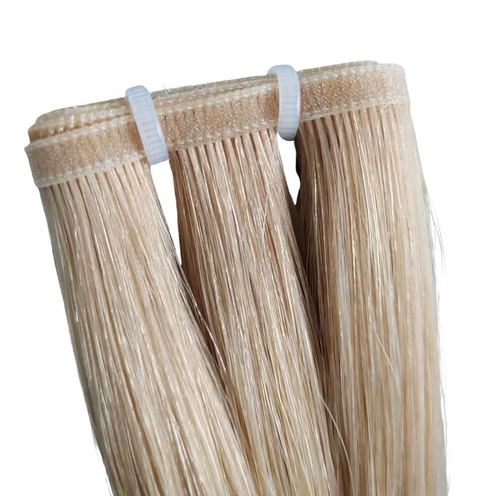 Light blonde virgin weft hair extensions - HALY HAIR