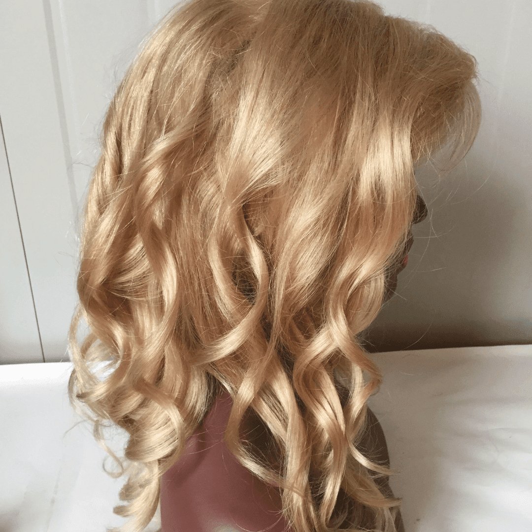 Medium blonde human wigs - HALY HAIR