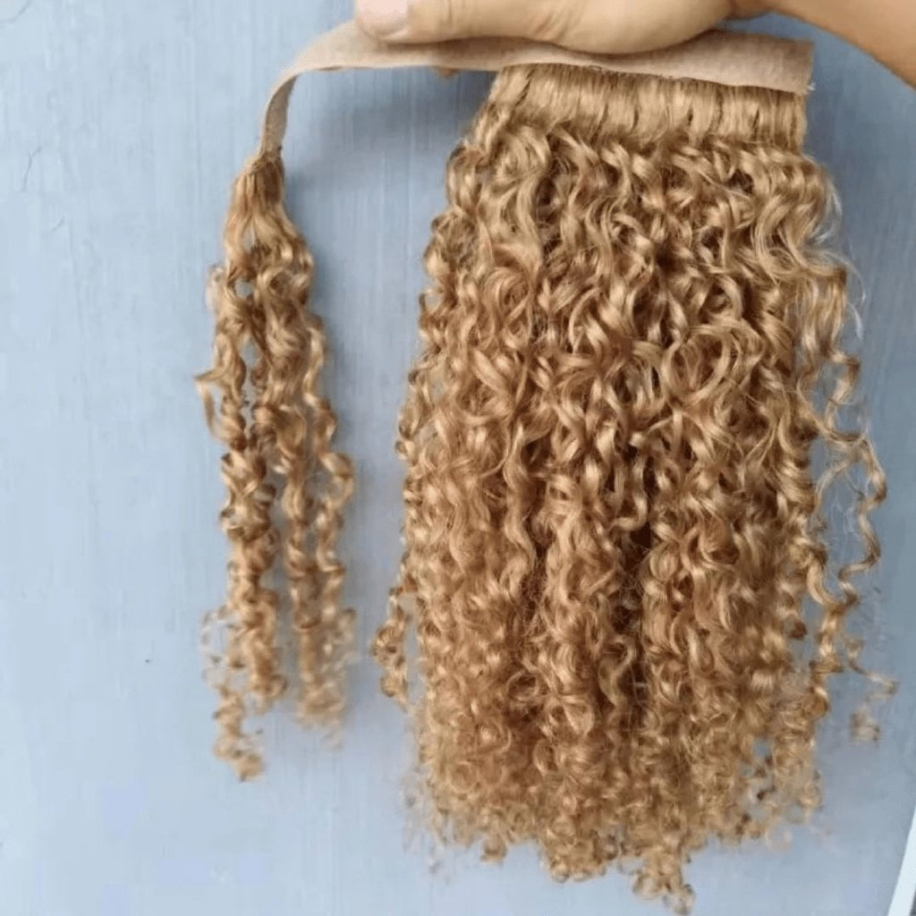 Medium blonde ponytail hair extensions - HALY HAIR