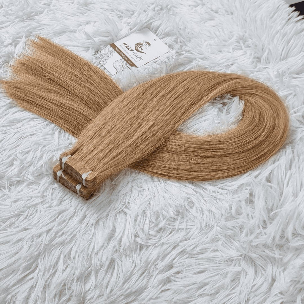 Medium blonde tape hair extensions - HALY HAIR