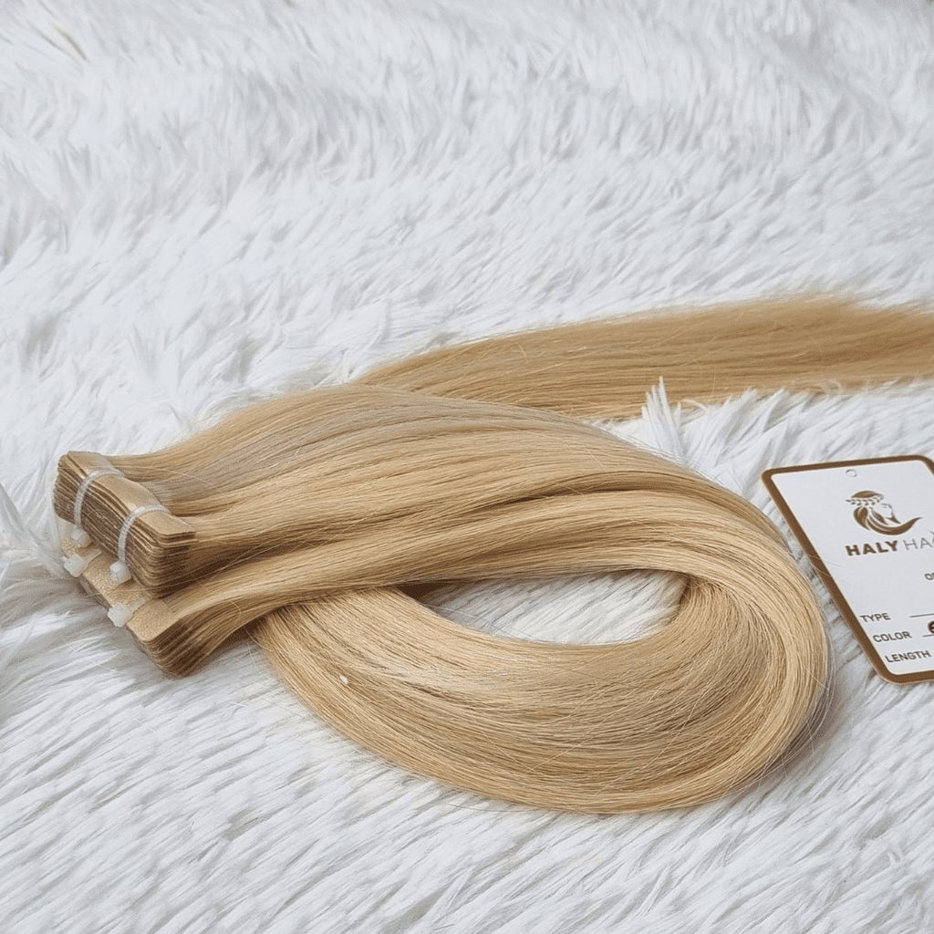 Medium blonde tape hair extensions - HALY HAIR