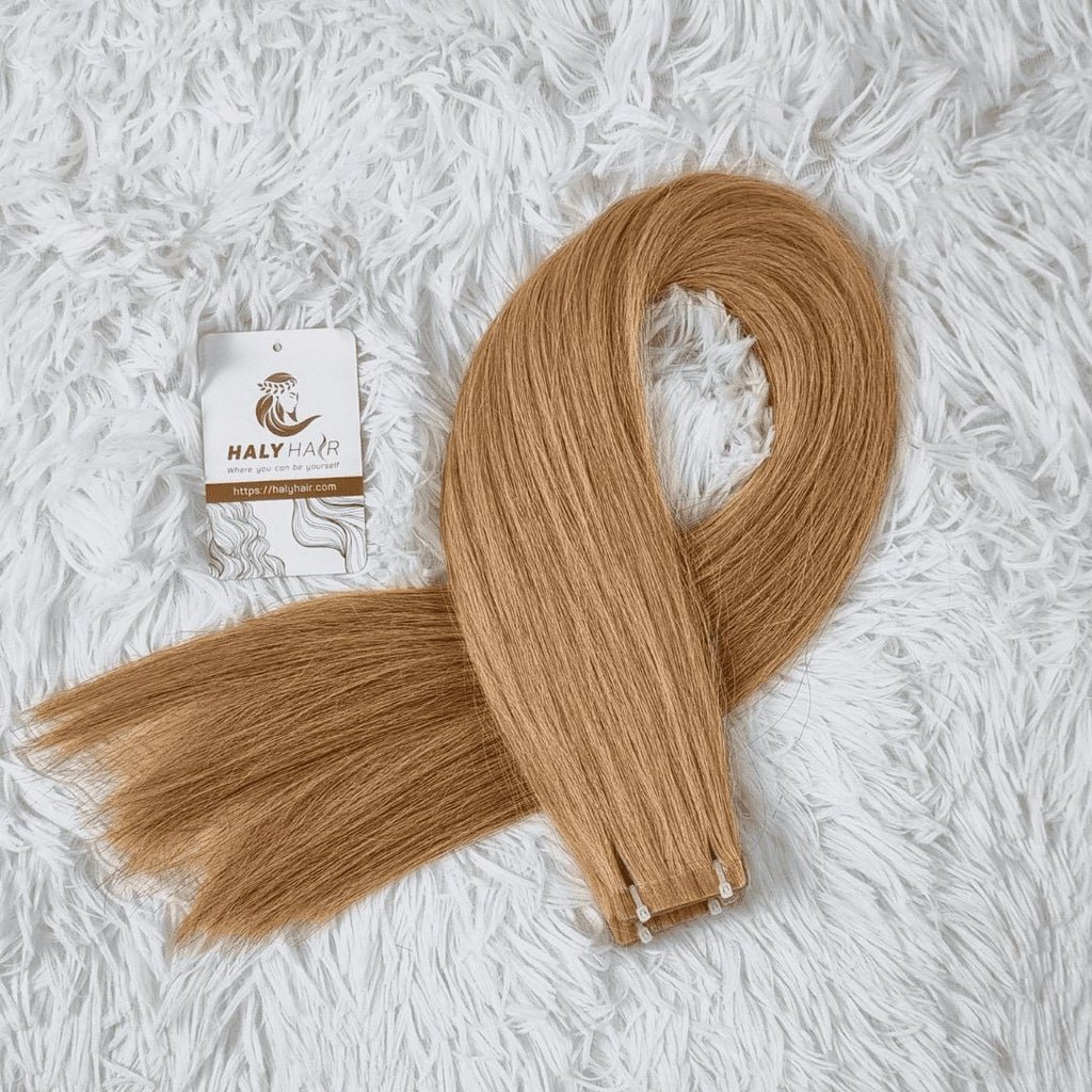 Medium blonde tape hair extensions - HALY HAIR