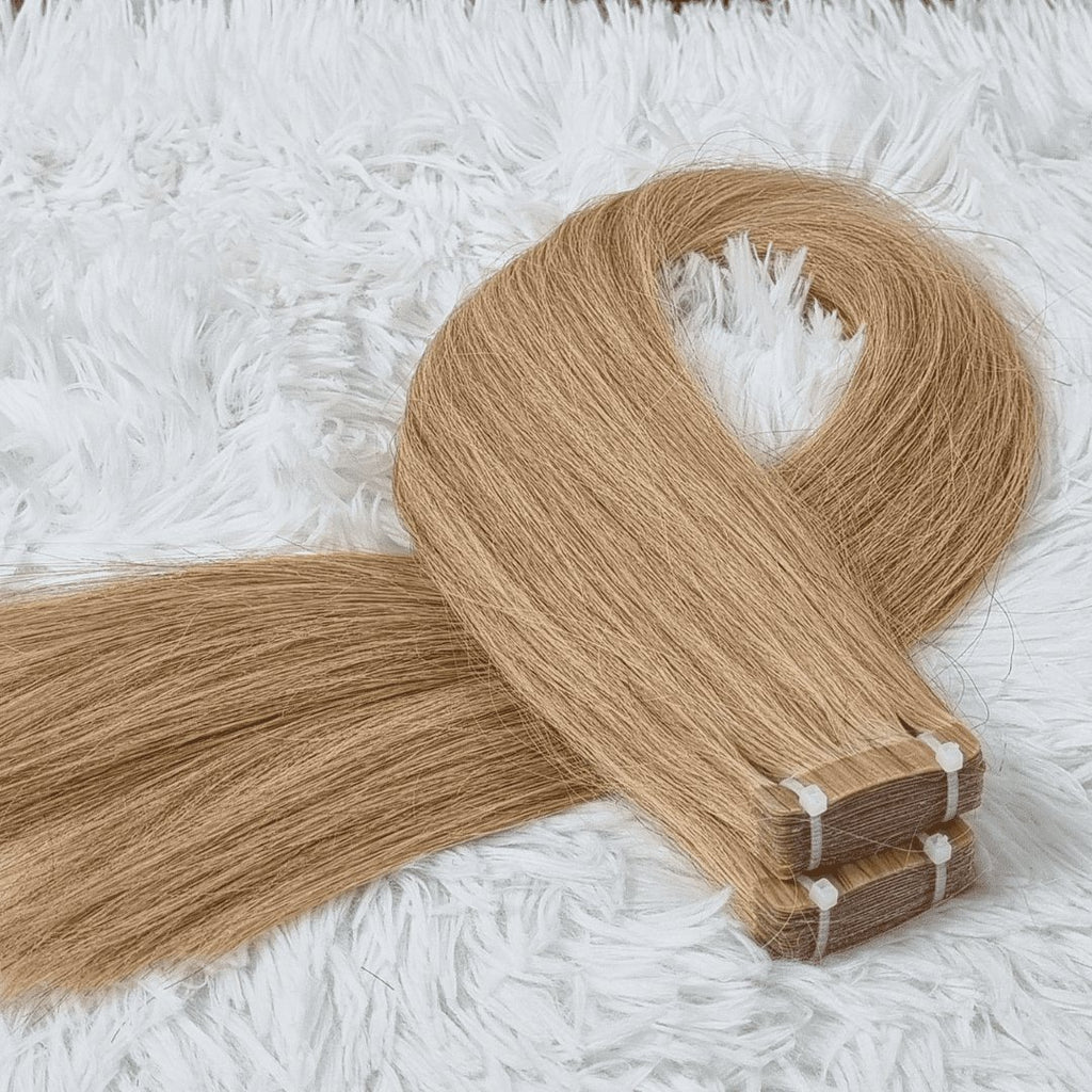 Medium blonde tape hair extensions - HALY HAIR