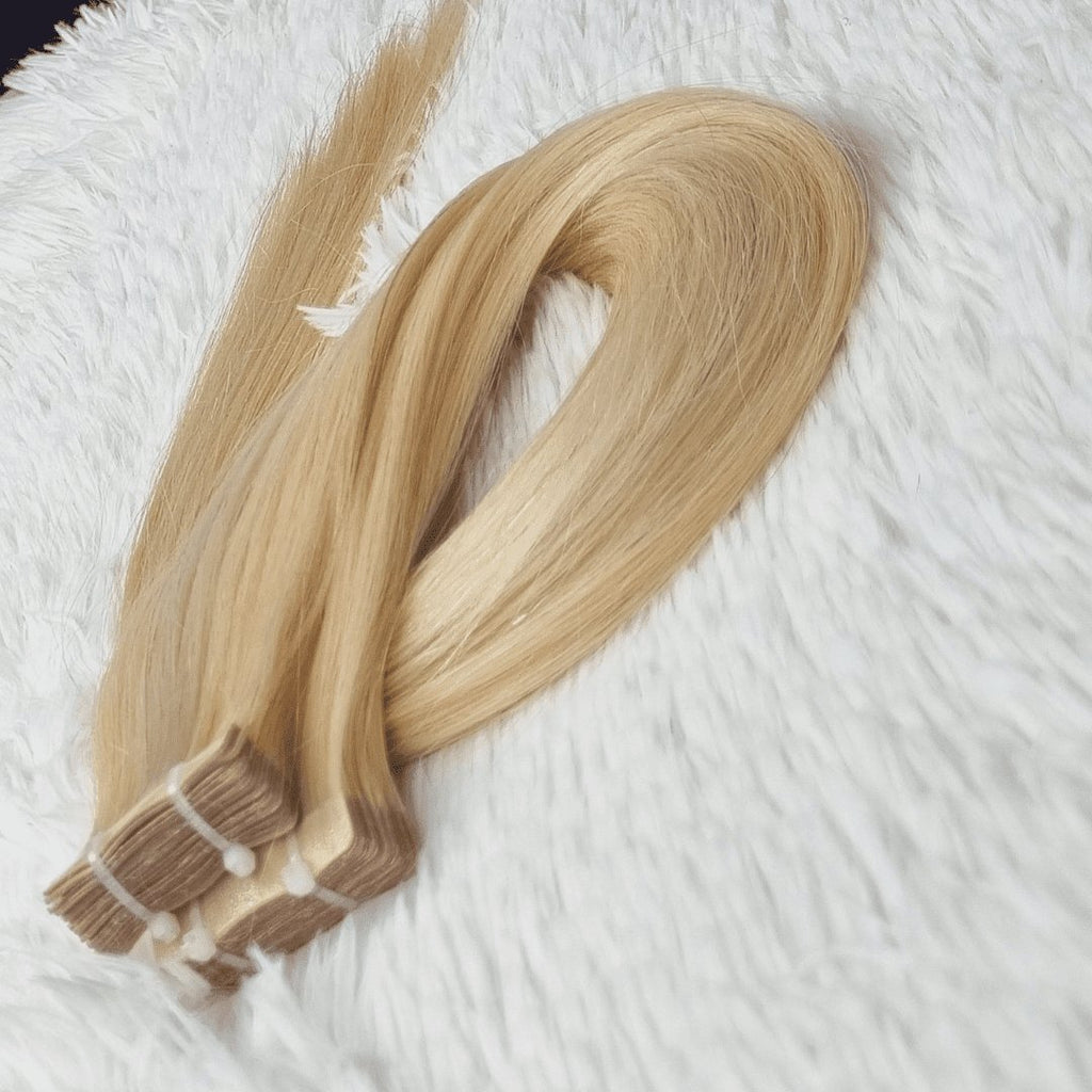 Medium blonde tape hair extensions - HALY HAIR