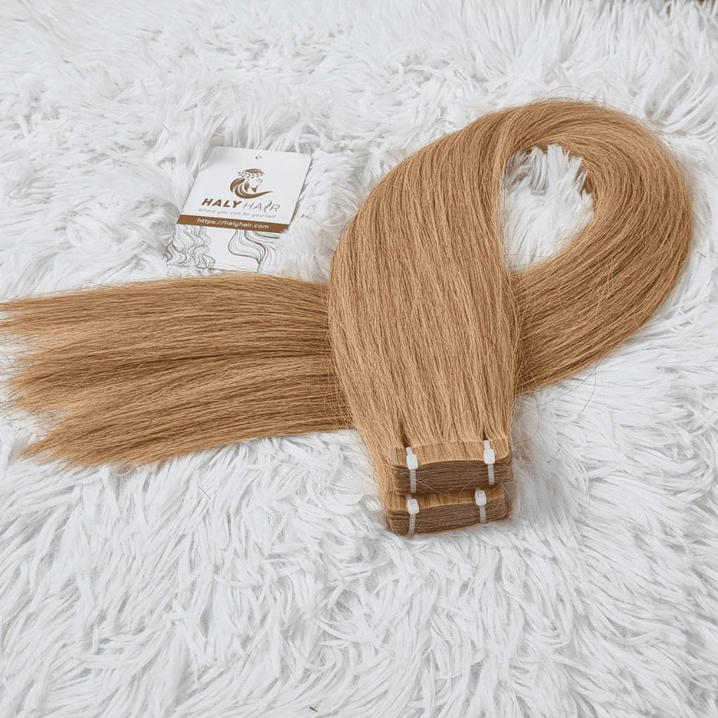 Medium blonde tape hair extensions - HALY HAIR