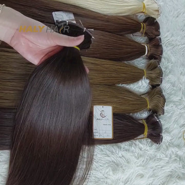 Genius weft is the most premium style of weft on the market. It contains no ‘ fringe ‘ return hair, can be cut on the seam, and is flatter than a hand-tied weft. This weft is an industry game changer, the perfect weft for every application style to bring your customers the absolute top-of-the-range hair extension product. Stand out as an industry professional by offering the ULTIMATE weft!