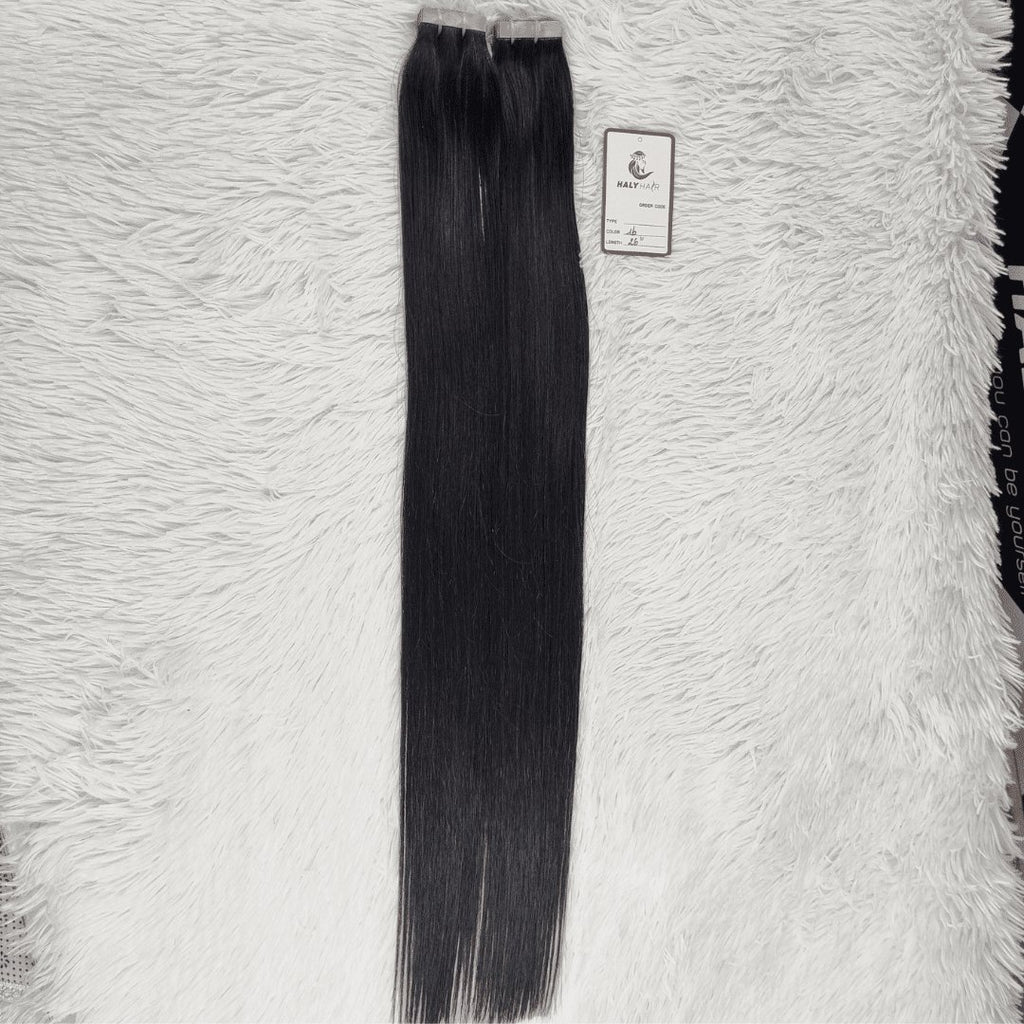 Tape hair extensions black color - HALY HAIR