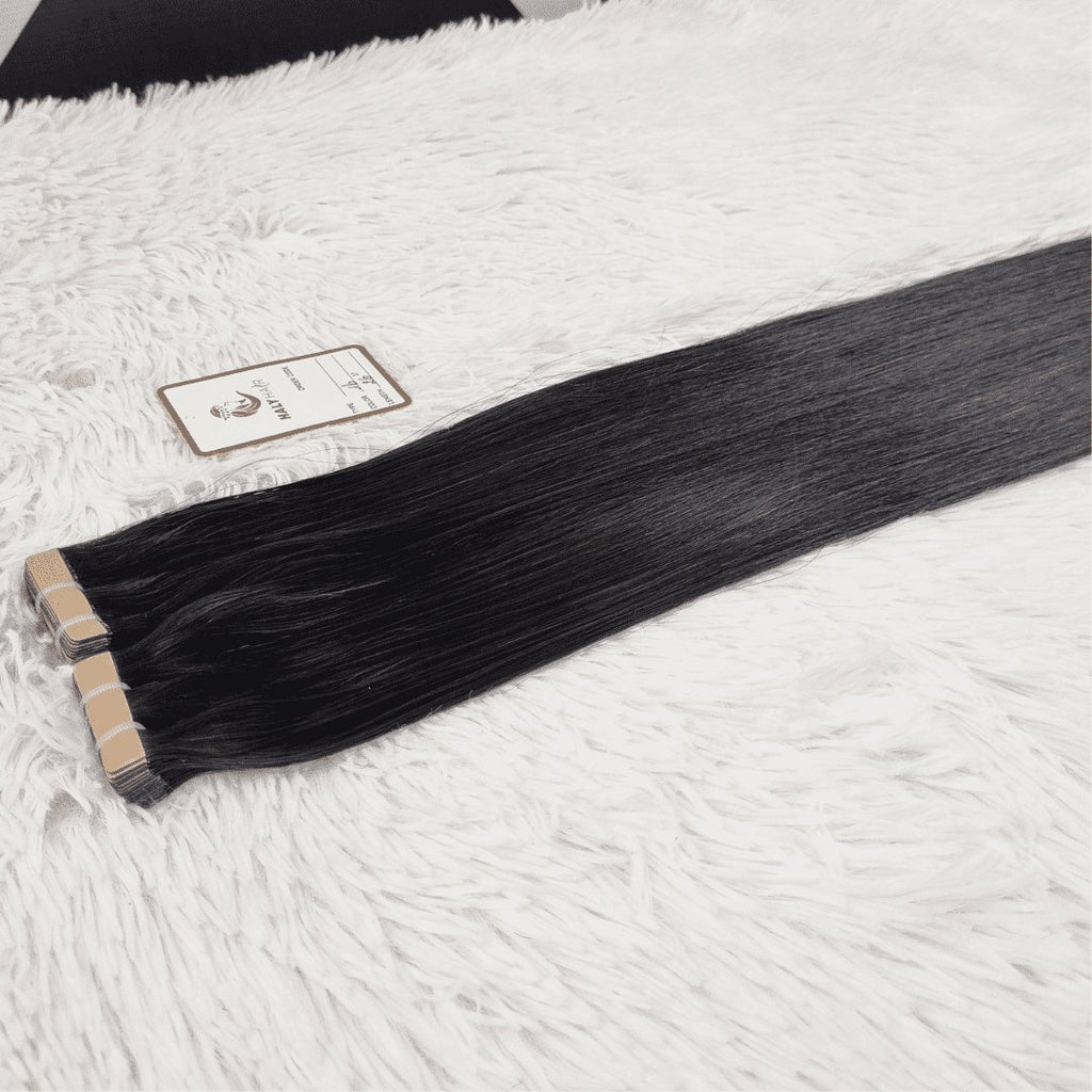 Tape hair extensions black color - HALY HAIR