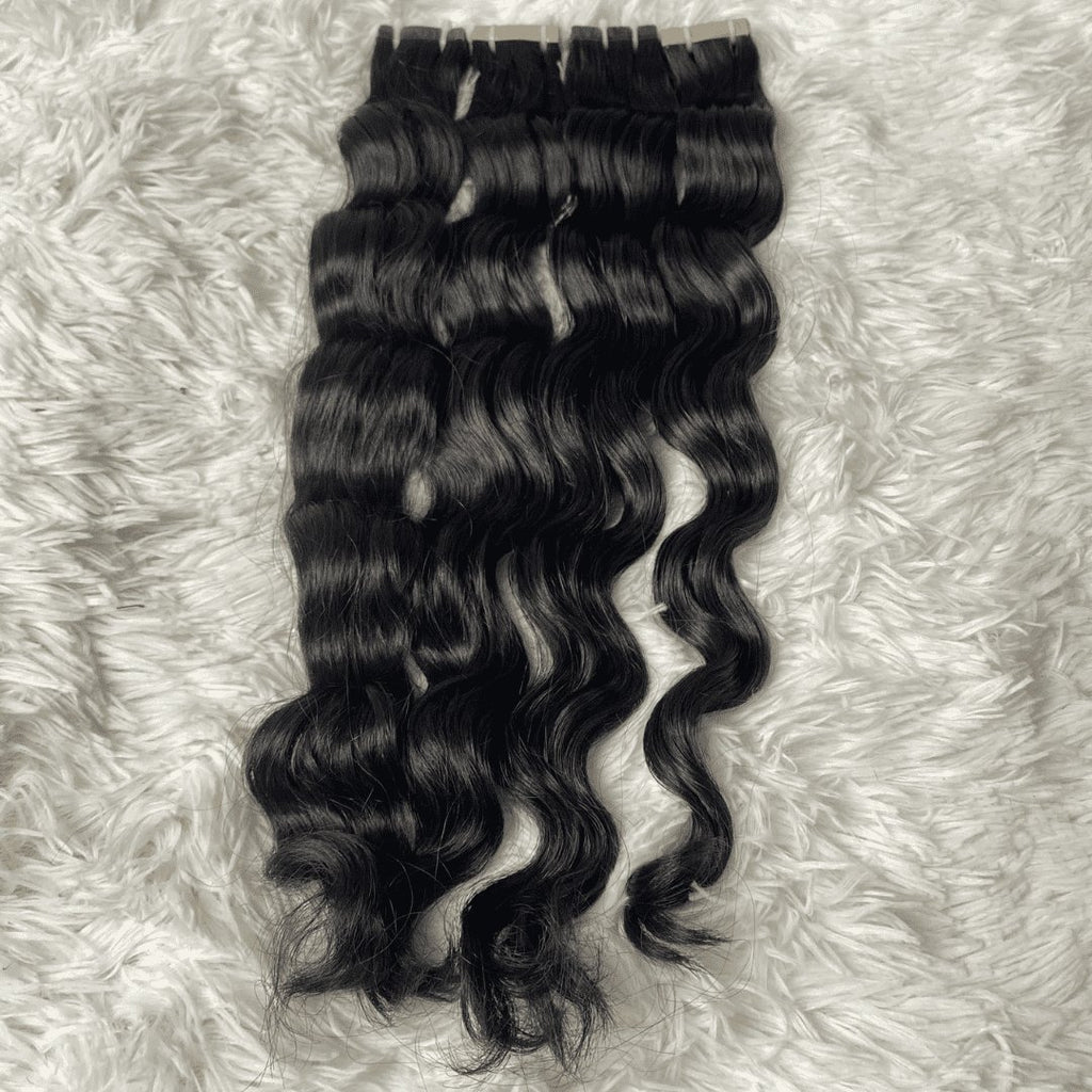 Tape hair extensions black color - HALY HAIR