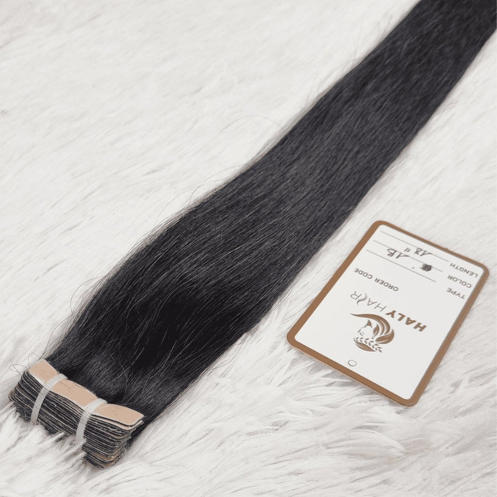 Tape hair extensions black color - HALY HAIR