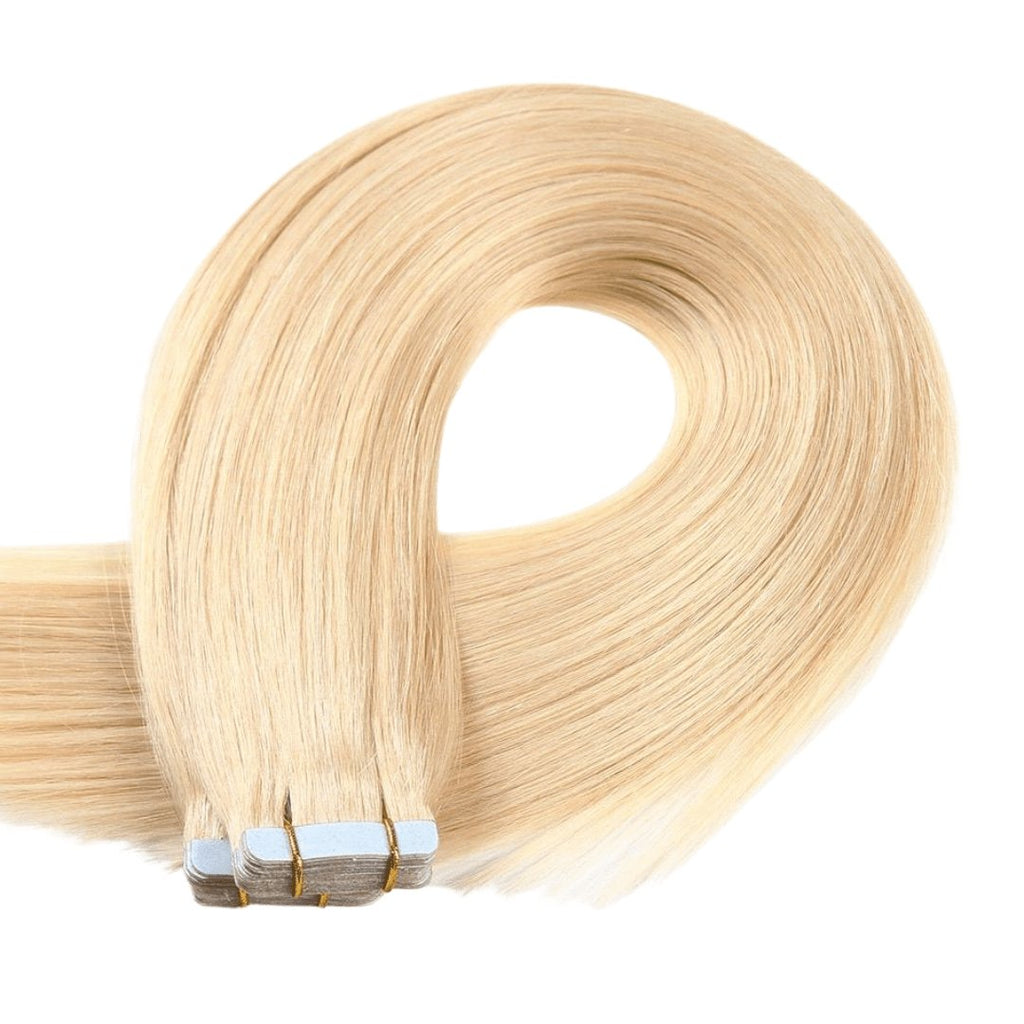 Tape hair extensions light blonde color - HALY HAIR