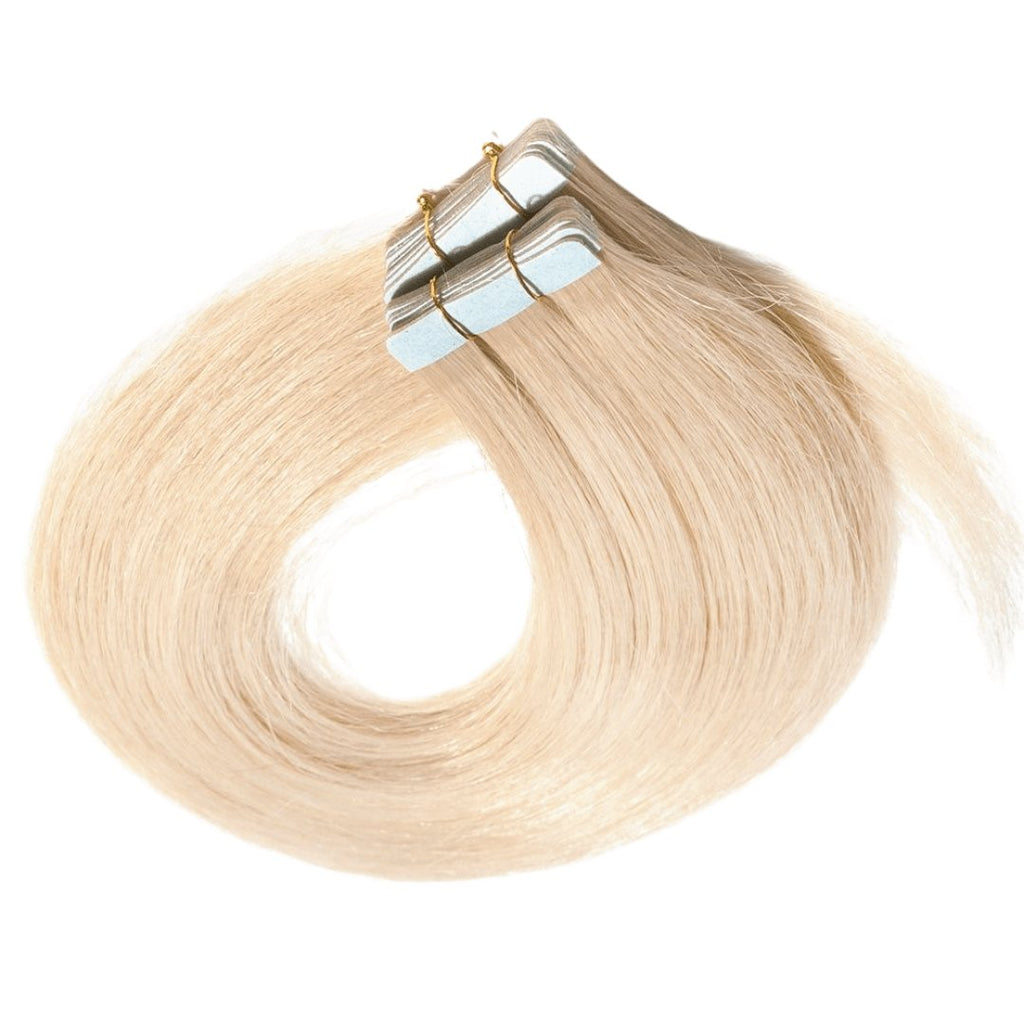 Tape hair extensions light blonde color - HALY HAIR