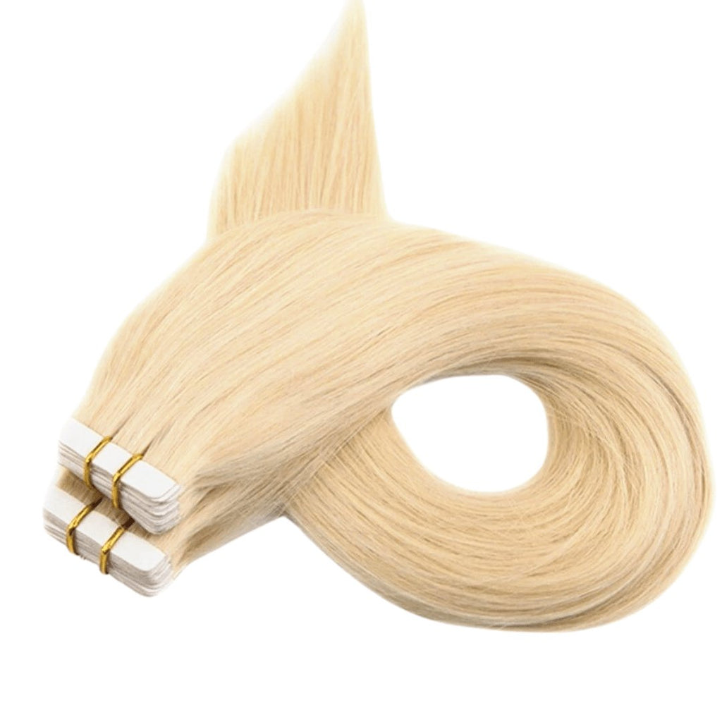 Tape hair extensions light blonde color - HALY HAIR