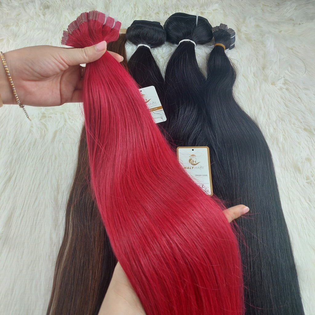 Tape - in hair extensions brilliant color - HALY HAIR