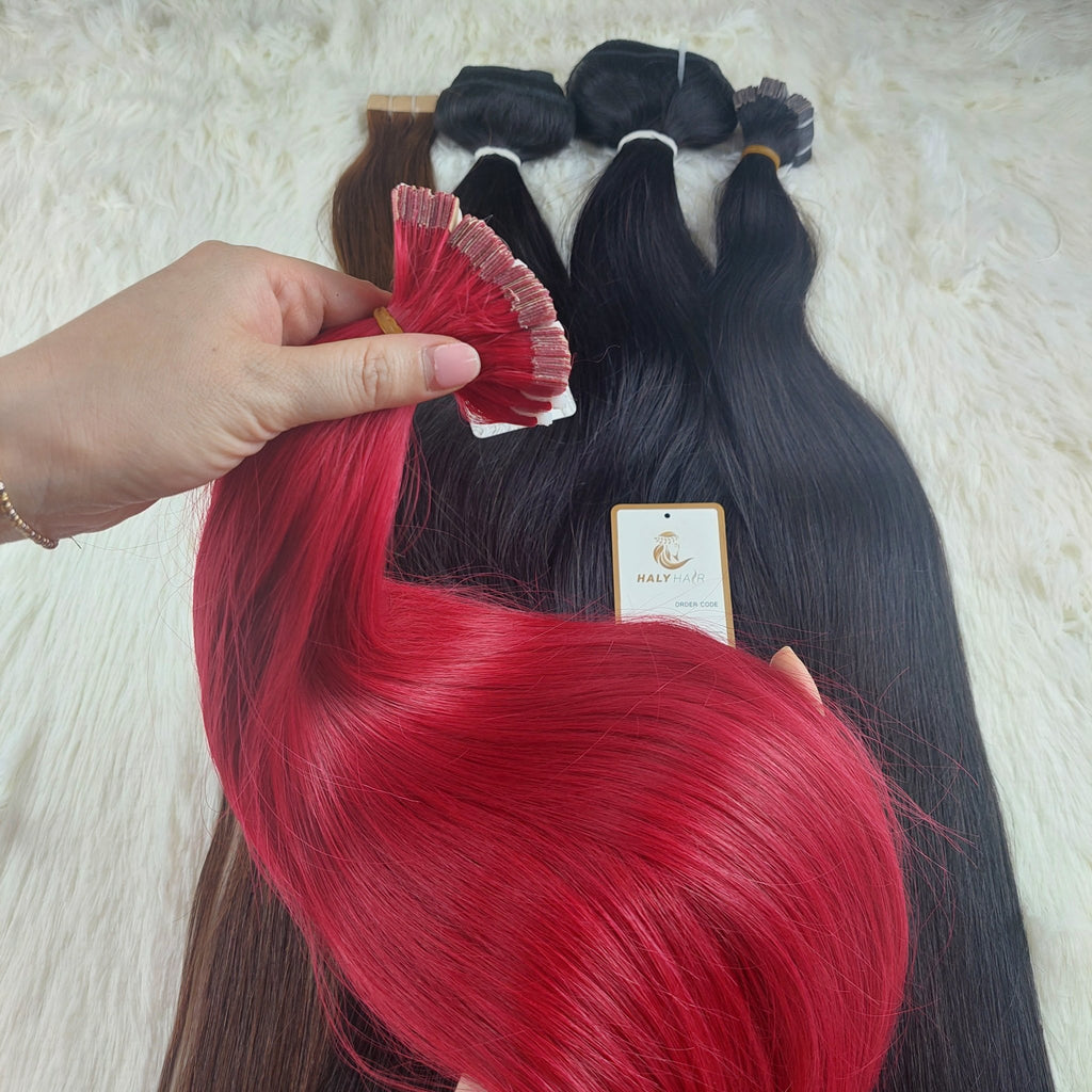 Tape - in hair extensions brilliant color - HALY HAIR