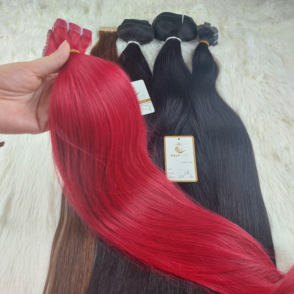 Tape - in hair extensions brilliant color - HALY HAIR