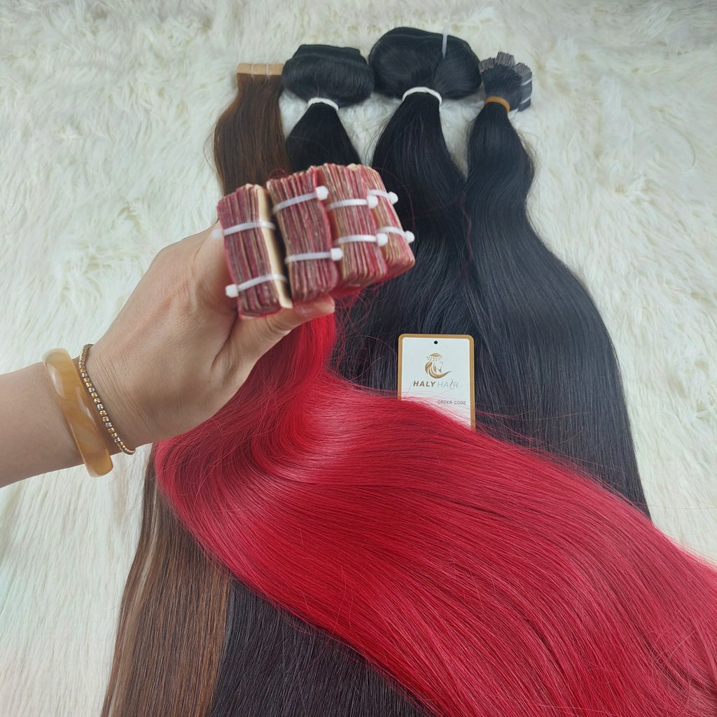 Tape - in hair extensions brilliant color - HALY HAIR