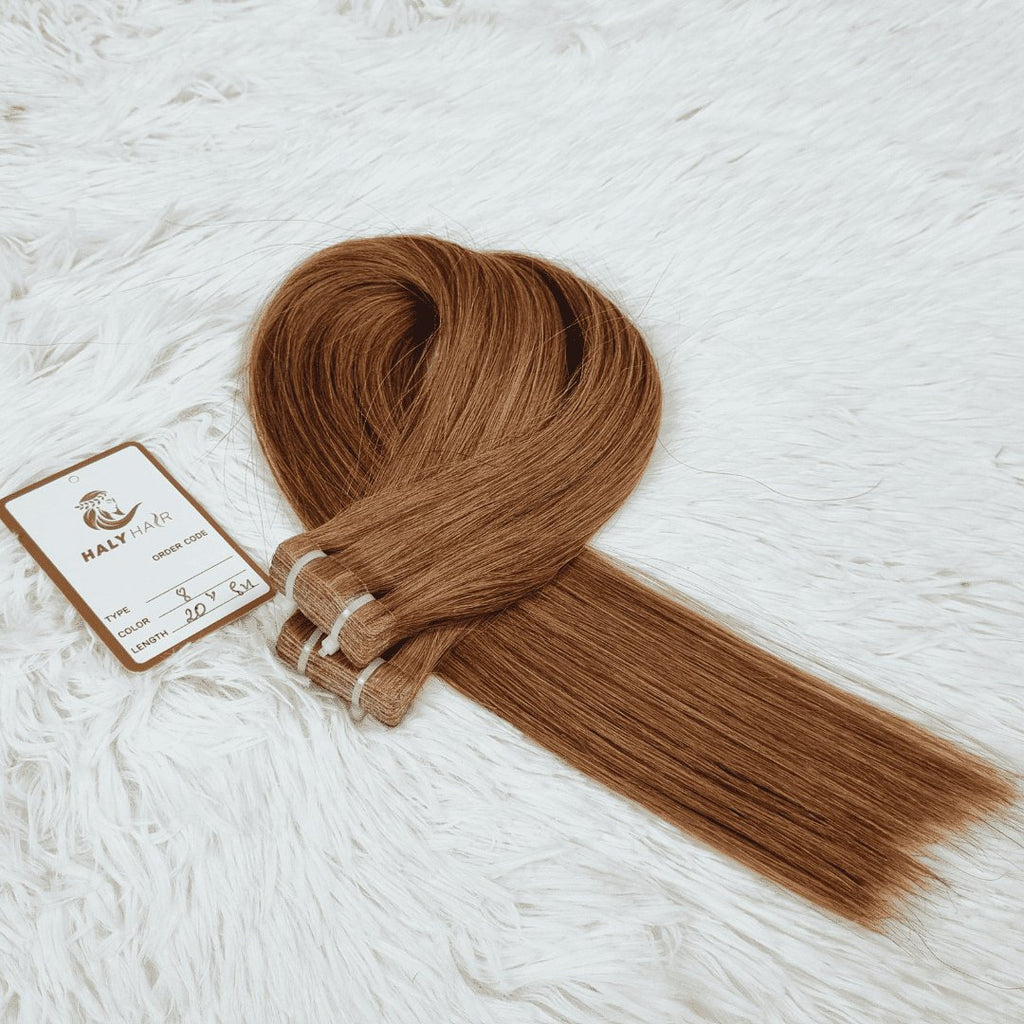 Tape in hair extensions dark brown color - HALY HAIR