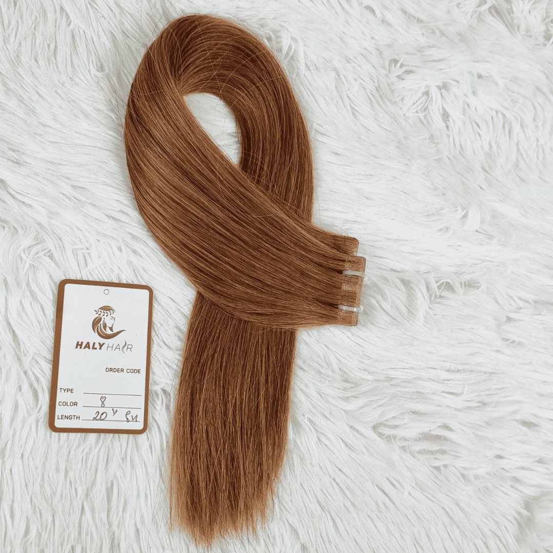 Tape in hair extensions dark brown color - HALY HAIR