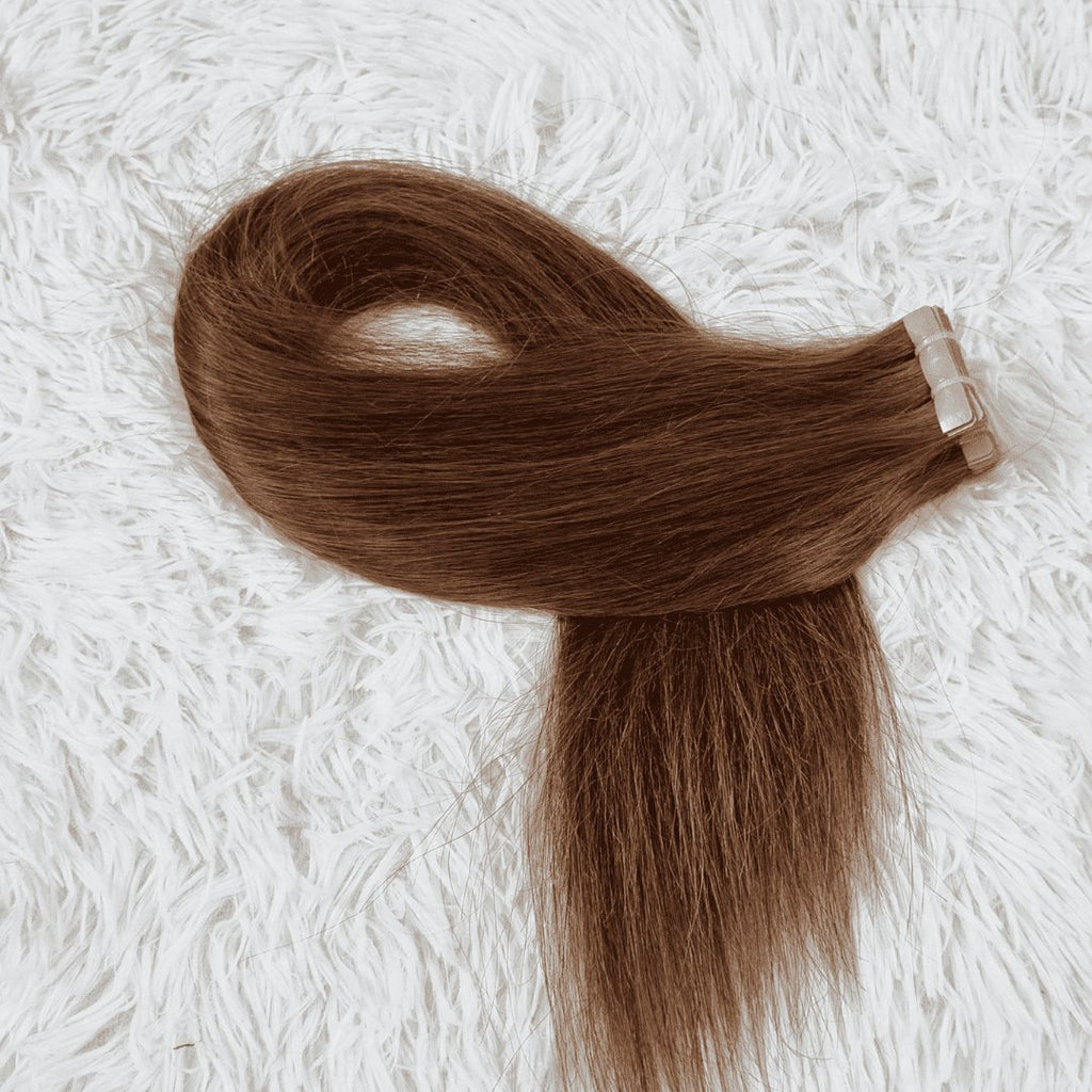 Tape in hair extensions dark brown color - HALY HAIR