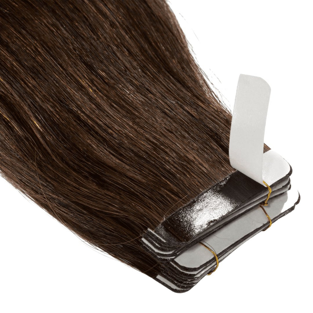 Tape in hair extensions dark brown color - HALY HAIR