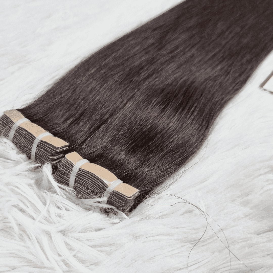 Tape in hair extensions dark brown color - HALY HAIR