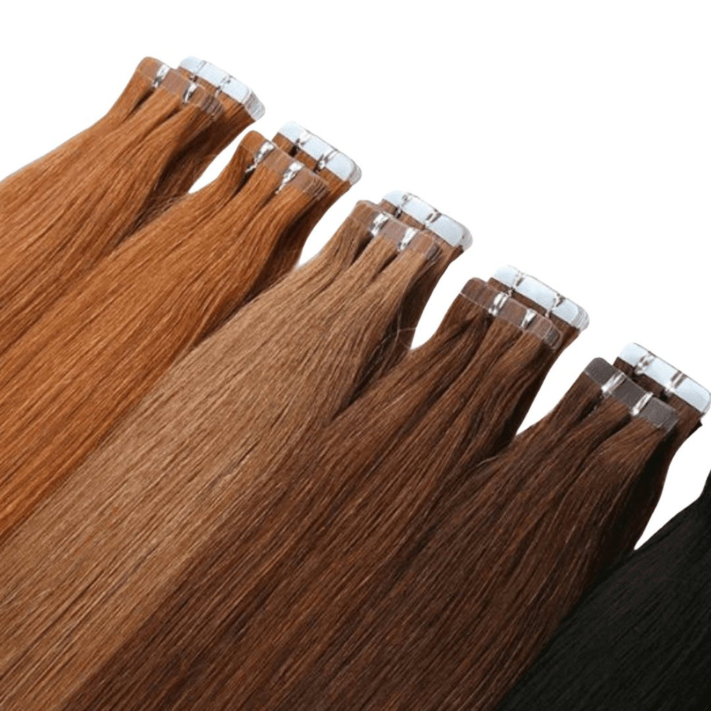 Tape in hair extensions dark brown color - HALY HAIR