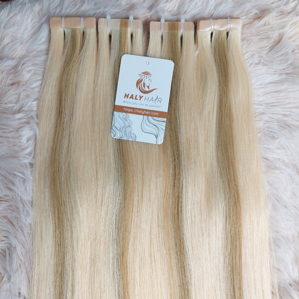 Tape - in hair extensions piano color - HALY HAIR