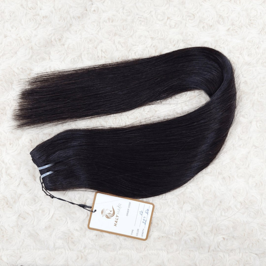 Virgin hair weft extensions black color - HALY HAIR