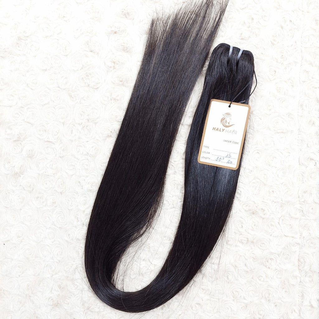 Virgin hair weft extensions black color - HALY HAIR