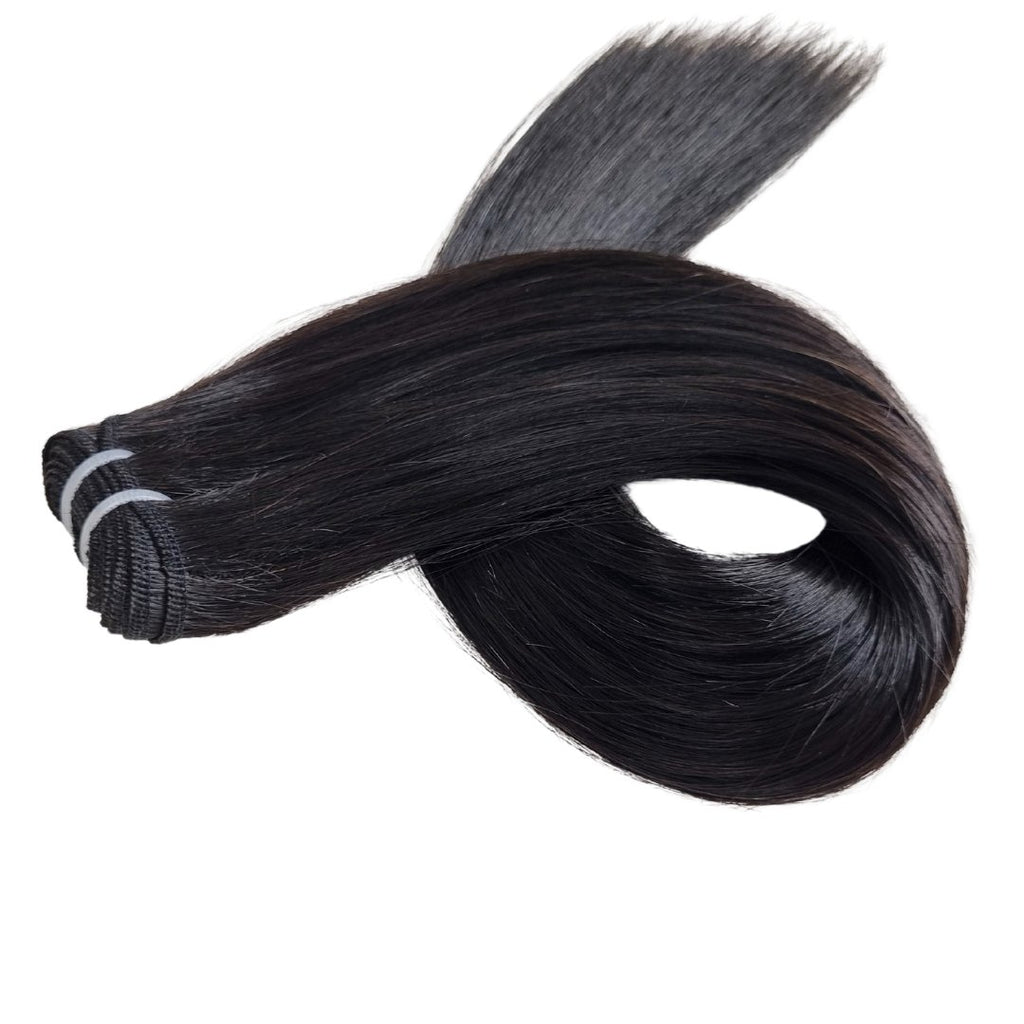 Virgin hair weft extensions black color - HALY HAIR