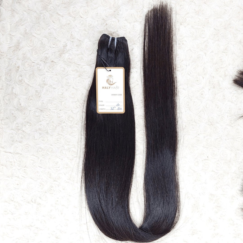 Virgin hair weft extensions black color - HALY HAIR