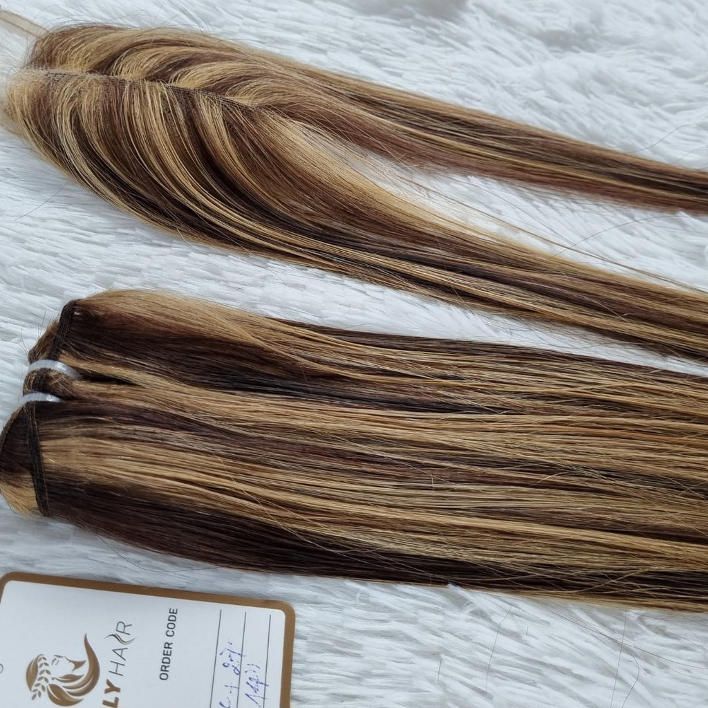 Virgin hair weft extensions piano color - HALY HAIR