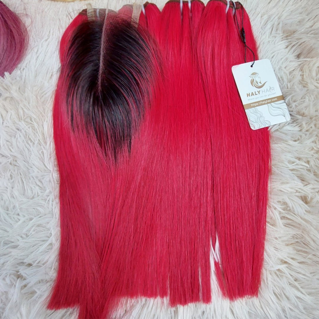 Virgin natural weft hair extensions brilliant color - HALY HAIR