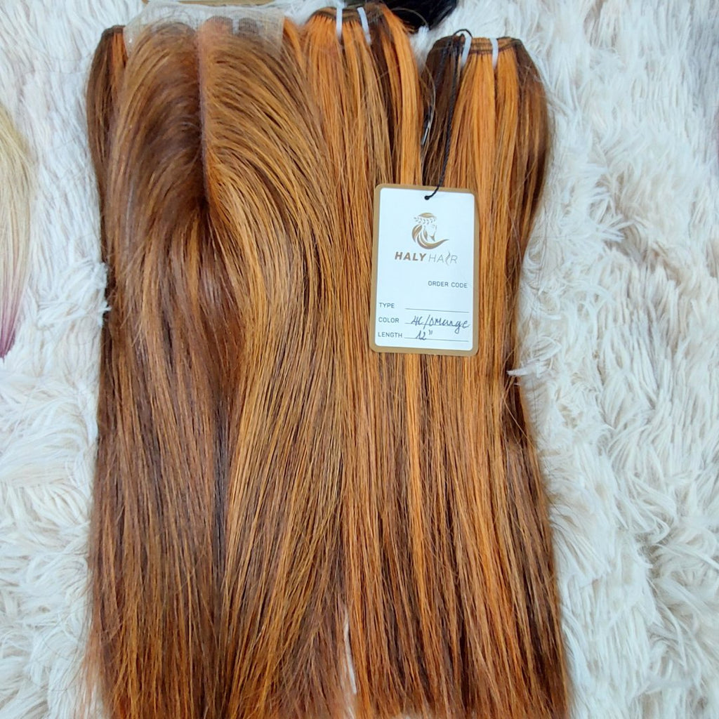 Virgin natural weft hair extensions brilliant color - HALY HAIR