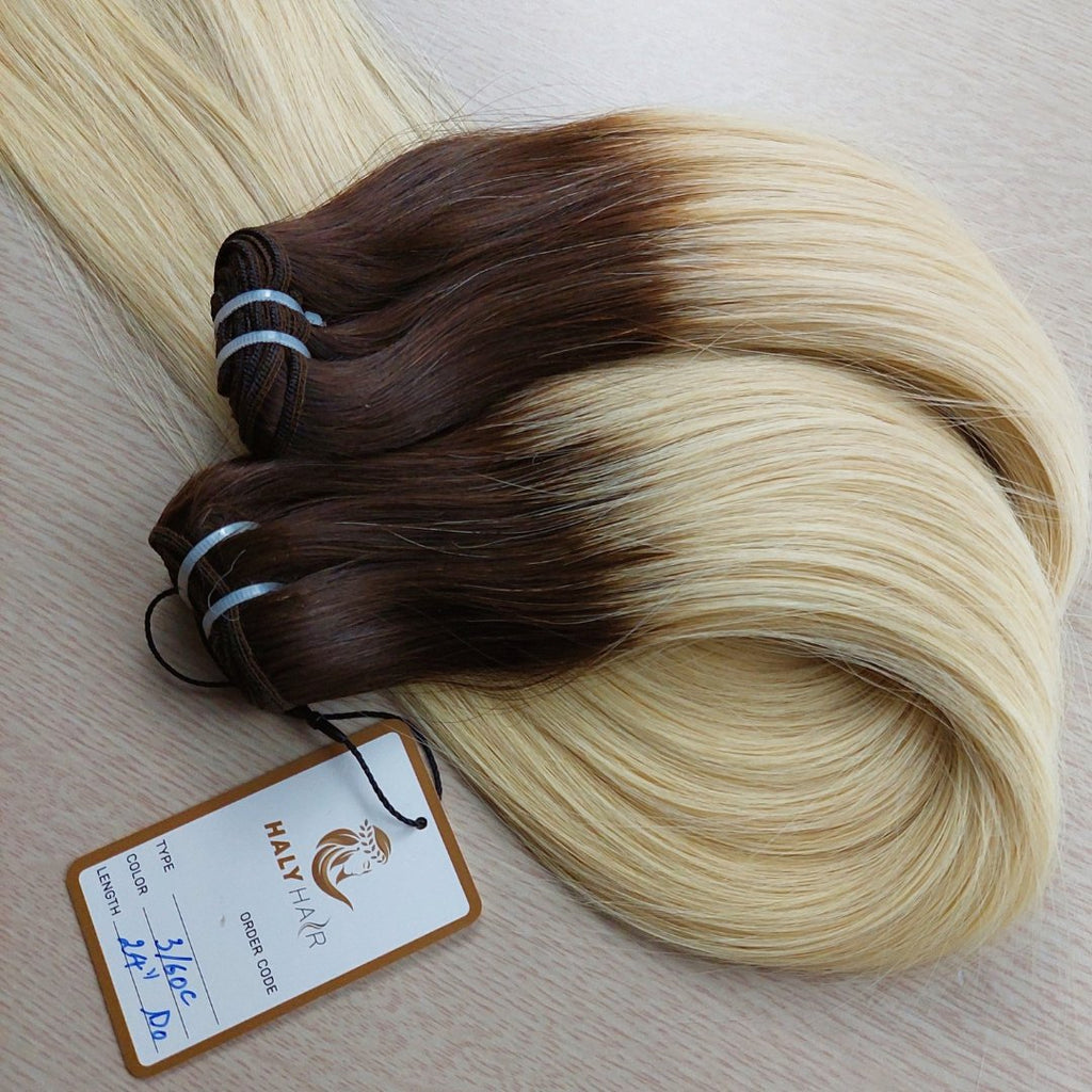 Virgin weave hair extensions ombre color - HALY HAIR