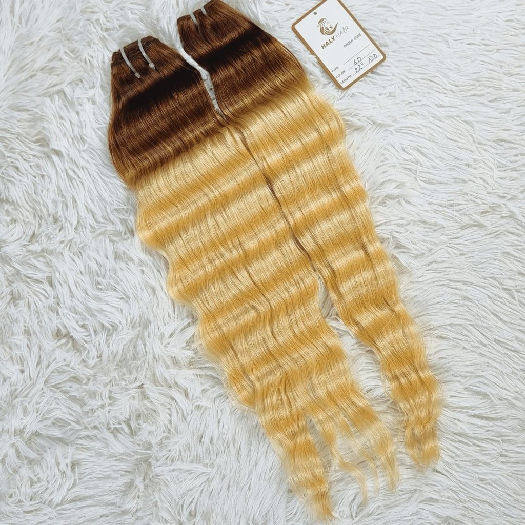 Virgin weave hair extensions ombre color - HALY HAIR