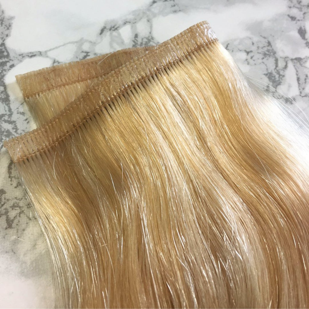 Virgin weft extensions medium blonde color hair - HALY HAIR