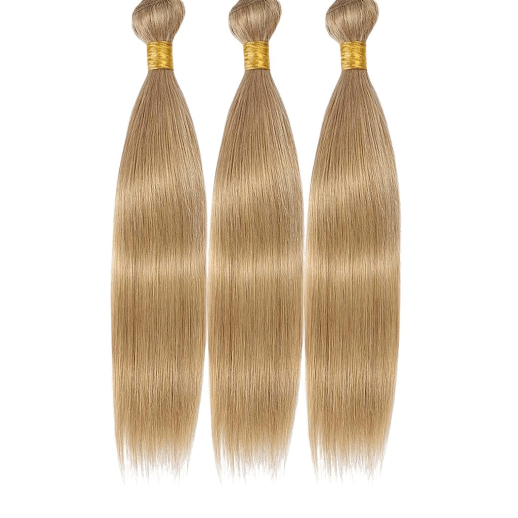 Virgin weft extensions medium blonde color hair - HALY HAIR