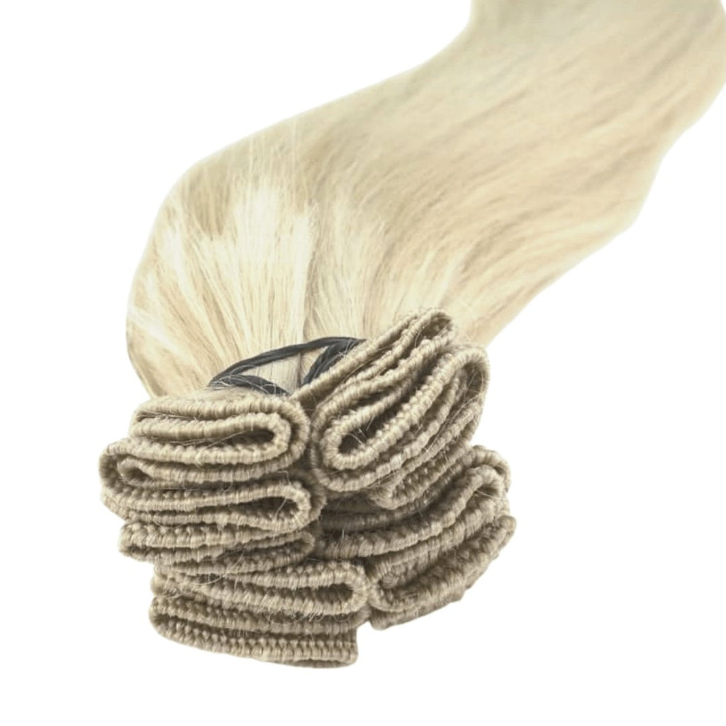 Virgin weft extensions medium blonde color hair - HALY HAIR