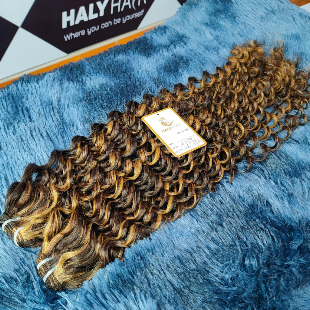 Weft hair extensions piano color - HALY HAIR