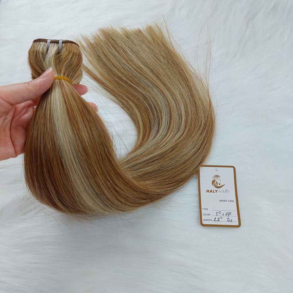 Weft hair extensions piano color - HALY HAIR